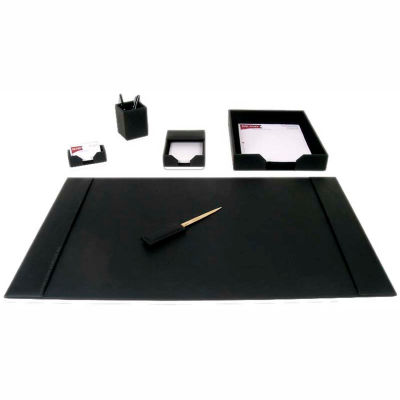DACASSO® Black Leather 6-Piece Econo-Line Desk Set