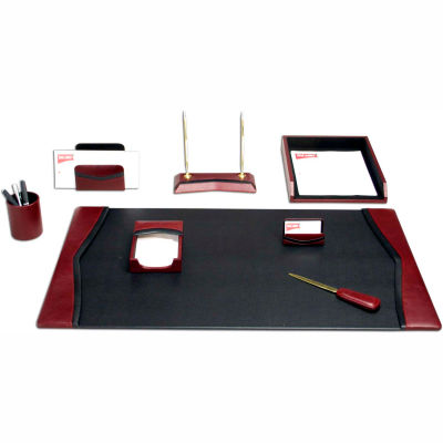DACASSO® Burgundy Contemporary Leather 8-Piece Desk Set