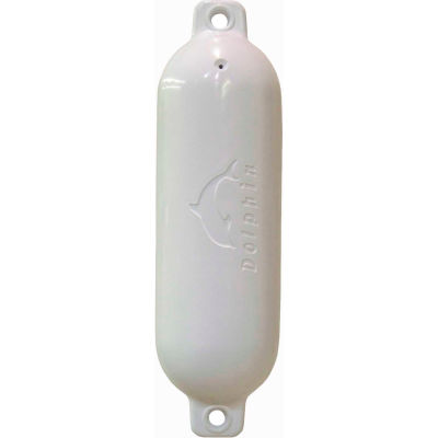 Dock Edge Dolphin Twin Eye Smooth Boat Fender 6-1/2" x 23", White 4/Case - 50-231-F