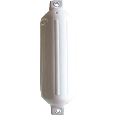 Dock Edge Dolphin Twin Eye Ribbed Boat Fender 4-1/2" x 16", White 4/Case - 59-161-F