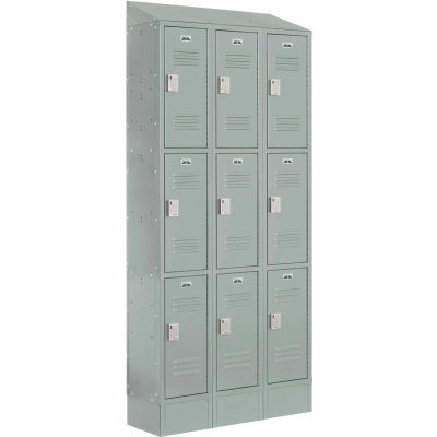 Digilock Lockup Triple Tier 9 Door Electronic Locker W Louver Doors, 12 