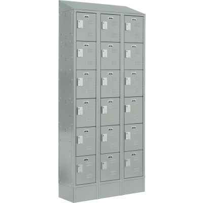 Digilock LockUp Six Tier 18 Door Electronic Locker W/Louver Doors, 12 ...