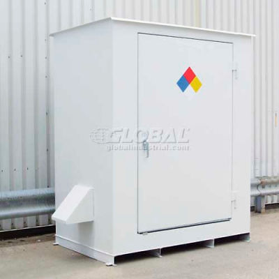 Denios N-Series 8'W x 4' 10"D x 8' 2"H, Non-Combustible Outdoor Storage Building For 2 Drums