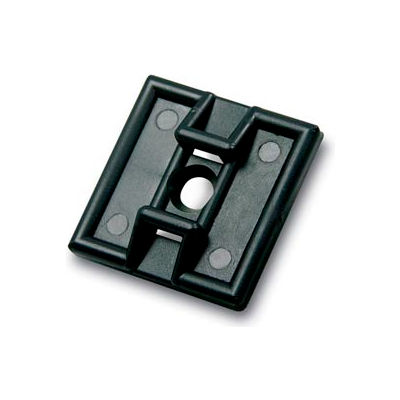 Del City 9801 Adhesive Mtg Base- 2-way- 1" sq- Black, 100 Pieces