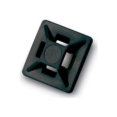 Del City 9806 Mini 4-way Adhesive Mtg Base- 3/4" sq- Black, 100 Pieces