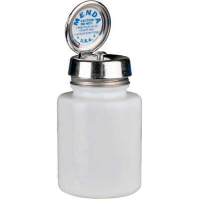Menda 35389 Round White Glass Liquid Dispenser with Pure-Touch Pump, 4 oz.