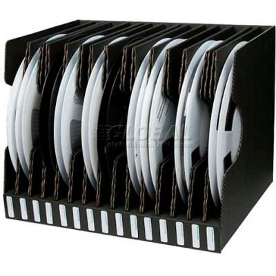 Protektive Pak 37564 Conductive Reel Storage Container, 15 Slots, 17-1/2"L x 13-13/16"W x 13-1/4"H - Pkg Qty 5