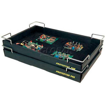 Protektive Pak ESD Stackable and Nesting Wire Corner Super Tek-Tray, 23-3/4"L x 18-1/2"W x 2-3/4"H