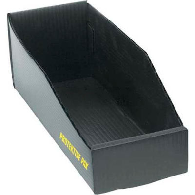 Protektive Pak 38904 Plastek ESD Open Bin Box, 4"W x 18"D x 4"H - Pkg Qty 5