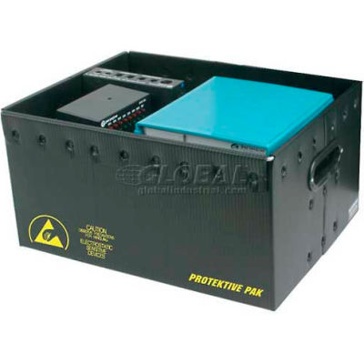Protektive Pak 39121 Plastek ESD Storage Container, 19-5/8"L x 16"W x 14-3/16"H - Pkg Qty 5
