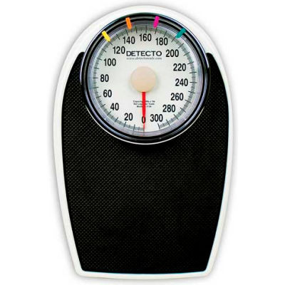 Detecto D-1130 Bathroom Scale 330lb x 1lb Low Profile 11-1/4" x 11-34" Platform with Non-Skid Mat