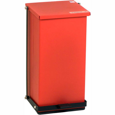 Detecto® Red Baked Epoxy Steel Step-On Can, 32 Quart