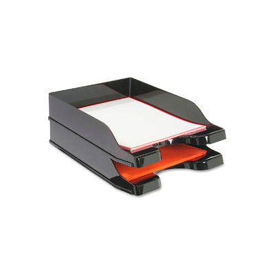 Deflect-O® Docutray Multi-Directional Stacking Tray, 2 Tiers, Black