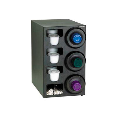 Dispense-Rite® Upright Rt 3 Cup Dispensing Cabinet w/Lid, Straw Organizer