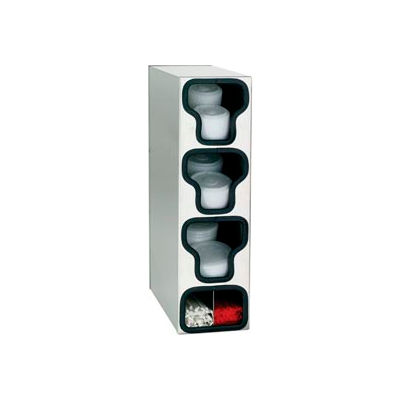 Dispense-Rite® Counter Vertical Lid & Straw Organizer - 3 Sections, SS