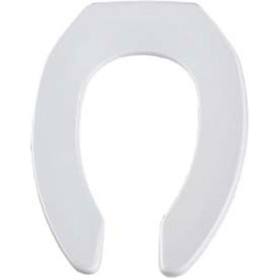 Bemis Heavy Duty Open Front Commercial Seat, STA-TITE Hinges Elongated Style, White