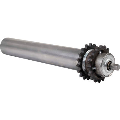 1.9" Dia. x 9 Ga. Steel 40A18 Sprocketed Roller 38209-45-GP for 45" O.A.W. Omni Conveyors