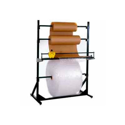Dehnco Multiple Roll Stand for 60" Material Width, 300 Lbs Capacity, Black & White
