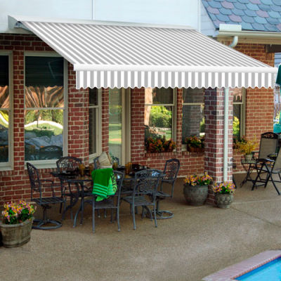 Awntech DTR20-17-GW, Retractable Awning Right Motor 20'W x 10'D x 10"H Gray/White