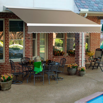 Awntech DM12-198-TP, Manual Retractable Awning 12'W x 10'D x 10"H Taupe