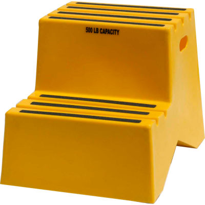 2 Step Plastic Step Stand - Yellow 18-1/4"W x 24-1/2"D x 19-1/2"H - ST217-14
