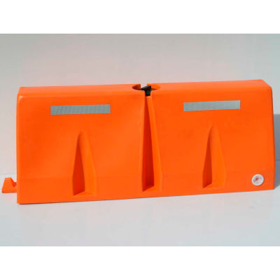 5'L Traffic Barrier, Polyethylene, Orange