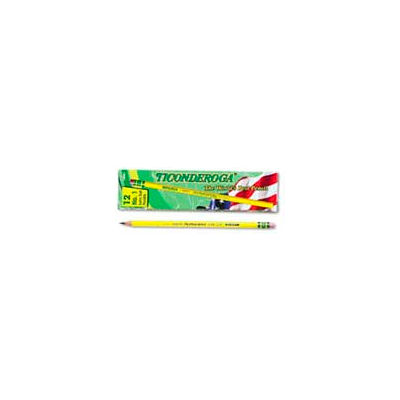 Dixon Ticonderoga Yellow Pencil, Woodcase, #1, Black Lead, 12-Pack