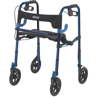 Drive Medical 10243 Deluxe Clever Lite Rollator Walker with 8" Casters