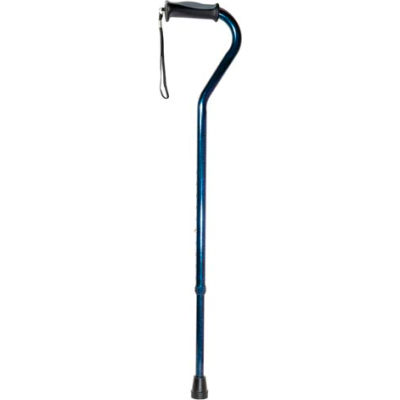 Aluminum Offset Cane with Gel Hand Grip, Height Adjustable, Blue Crackle