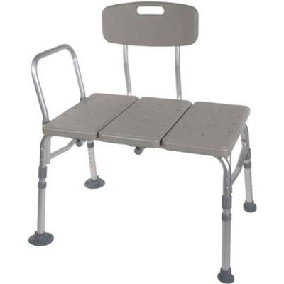 Drive Medical 12011KD-1 Plastic Tub Transfer Bench with Adjustable Backrest