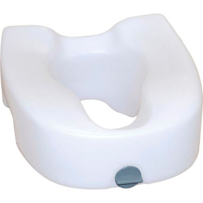 Drive Medical 12014 Premium Plastic Raised Toilet Seat with Lock, Elongated