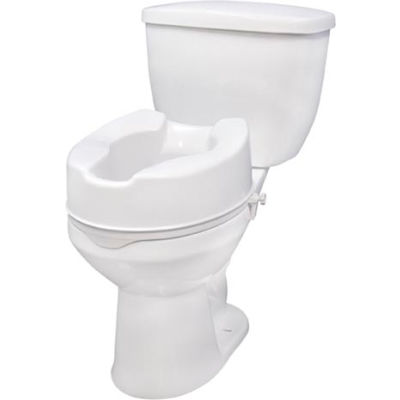 Drive Medical 12066 Raised Toilet Seat with Lock, Standard Seat, 6" Height