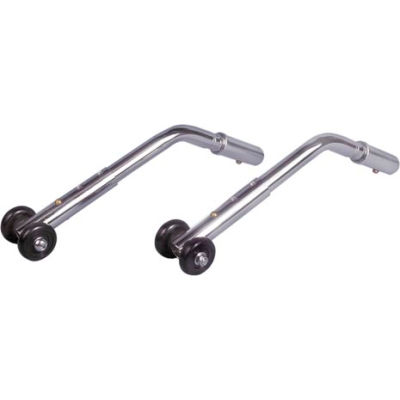 Anti-Tippers with Wheels, Chrome, For Viper, Viper Plus GT, Cruiser III and Most Wheelchairs, 1 Pair