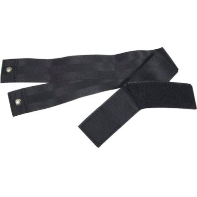 Wheelchair Seat Belt, Hook & Loop Fastener Closure, Black, For Waist Sizes Up to 48", 1 Each