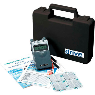 Drive Medical Portable Digital Dual Channel 5 Mode TENS Unit with Carrying Case & Electrodes AGF-5X