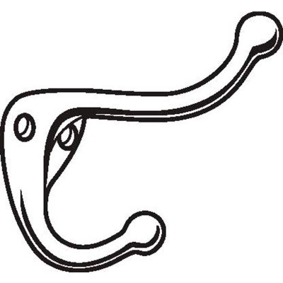 Don Jo 300-619 Coat Hook, Top/Bottom Prongs, Satin Nickel - Pkg Qty 20