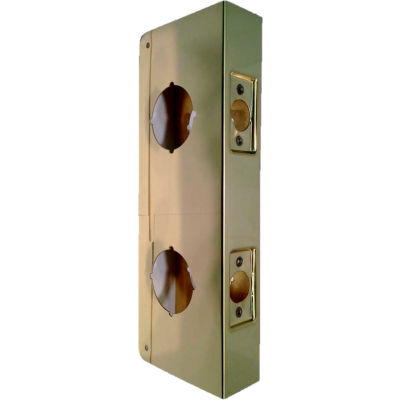 Don Jo 943-CW-PB Wrap Around For Dbl Lock Combo Locksets W/ 2-1/8"Holes W/4"Centers, Polished Brass - Pkg Qty 10
