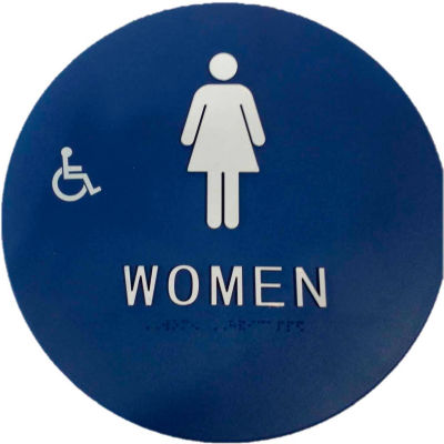Don Jo CHS 2 Women's Restroom Sign, BL - Pkg Qty 10
