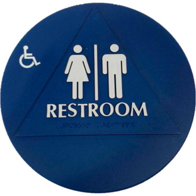 Don Jo CHS 3 Restroom Sign, BL - Pkg Qty 10