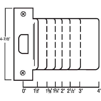 Don Jo EST 115-630 Extended Lip, ANSI Strike, 4-7/8"x1-1/2", Stainless Steel - Pkg Qty 10