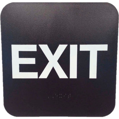 Don Jo HS 9060 35 - Exit ADA Sign, 6" x 9", Brown With Raised White Lettering - Pkg Qty 10