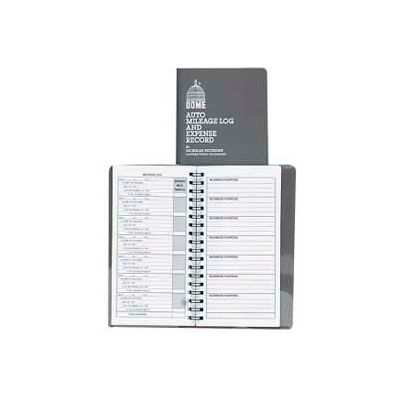 Dome® Auto Mileage Log and Expense Record, 3-1/2" x 6-5/8", Gray Cover