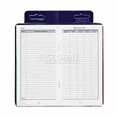 Dome® Auto Mileage Log, 3-1/4" x 6-1/4", White, Blue Vinyl Cover