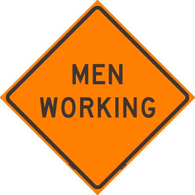 Dicke Safety Reflective Roll-Up Sign, 48" x 48", MEN WORKING, RUR48-200 MW