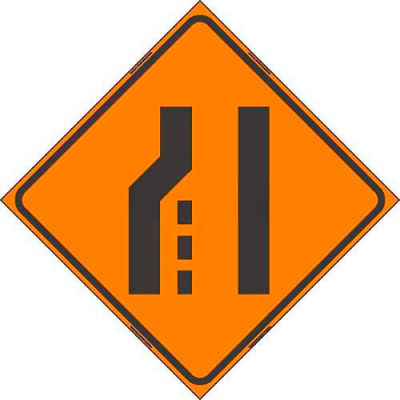 Dicke Safety Reflective Roll-Up Sign, 48" x 48", TRANSITION RIGHT SYMBOL, RUR48-200 TRS