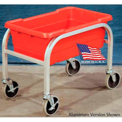 DC Tech Single Tote Cart DL101044, Fully Welded, Stainless Steel , 28-1/2"L x 15-1/4"W x 16"H