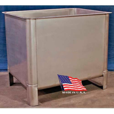 DC Tech VT101004 Stainless Steel Vat 2000 Lb Cap, 51"L x 39-1/2"W x 41"H