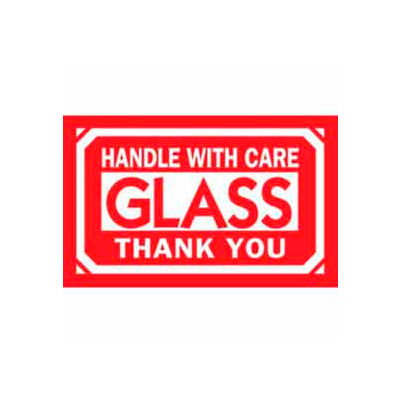 Glass Handle With Care Thank You 3" x 5" - White / Red