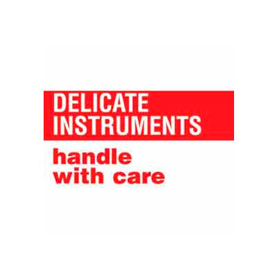 Delicate Instruments Handle With Care 3" x 5" - White / Red