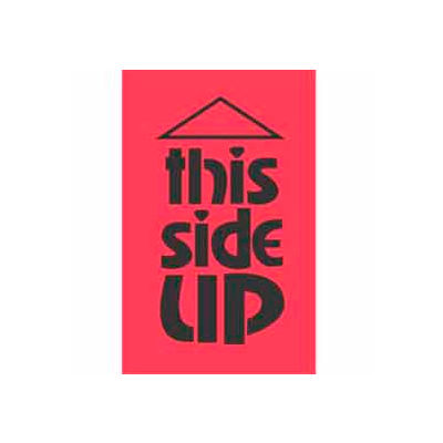 This Side Up 3" x 5" - Fluorescent Red / Black